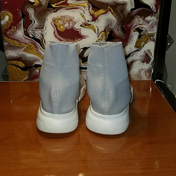 Womens Speed Trainer Flyknit Sock Sneaker GREY - Picture 4 of 7